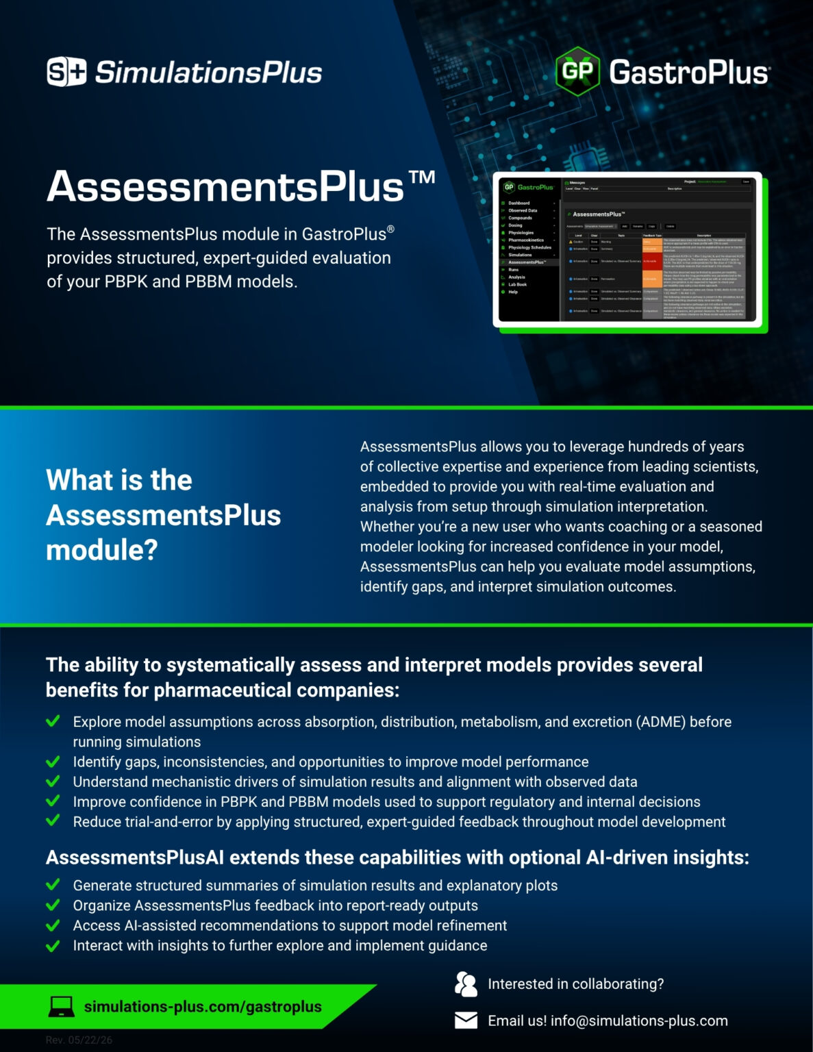 GP AssessmentsPlus™ Flyer - Simulations Plus