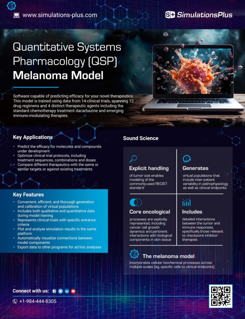 QSP Melanoma Model Flyer - Simulations Plus