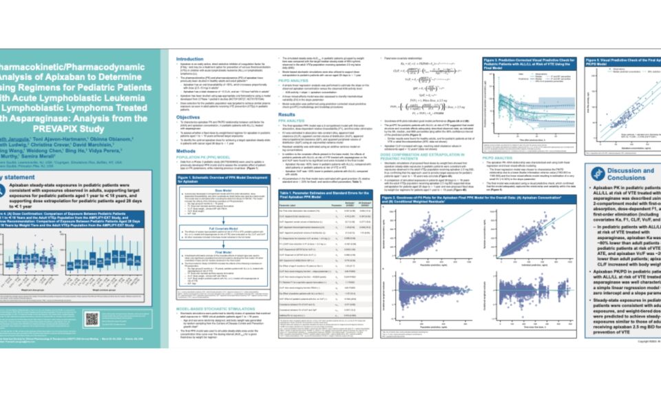 Pharmacokinetic/pharmacodynamic analysis of apixaban to determine dosing regimens for pediatric patients with acute lymphoblastic leukemia or lymphoblastic lymphoma treated with asparaginase: analysis from the PREVAPIX study