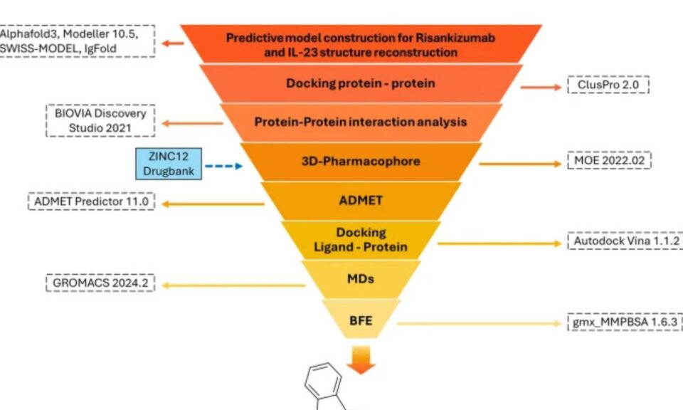 Structure-Based Screening of Small-Molecule Interleukin-23 Inhibitors Inspired by Monoclonal Antibody Interactions