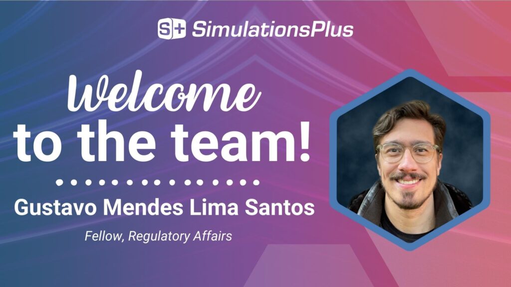 Welcome to the 2022 team announcement for Gustavo Mendes Lima Santos, our featured Regulatory Affairs Fellow at Simulations Plus, showcased in Employee Highlights.