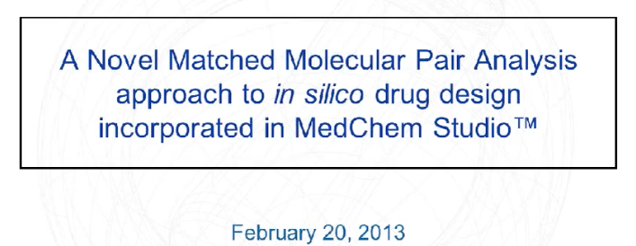 Matched Molecular Pairs Webinar