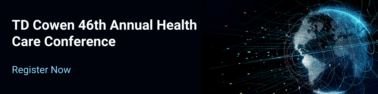 Join Simulations Plus at TD Cowen Conference—PBPK, QSP, DILIsym in silico tools light up blue globe graphic.