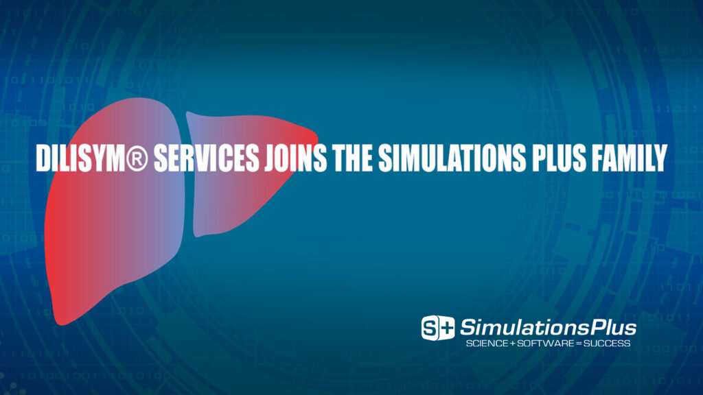 Stylized liver art promotes DILIsym® Services & Simulations Plus: Science + Software = Success.